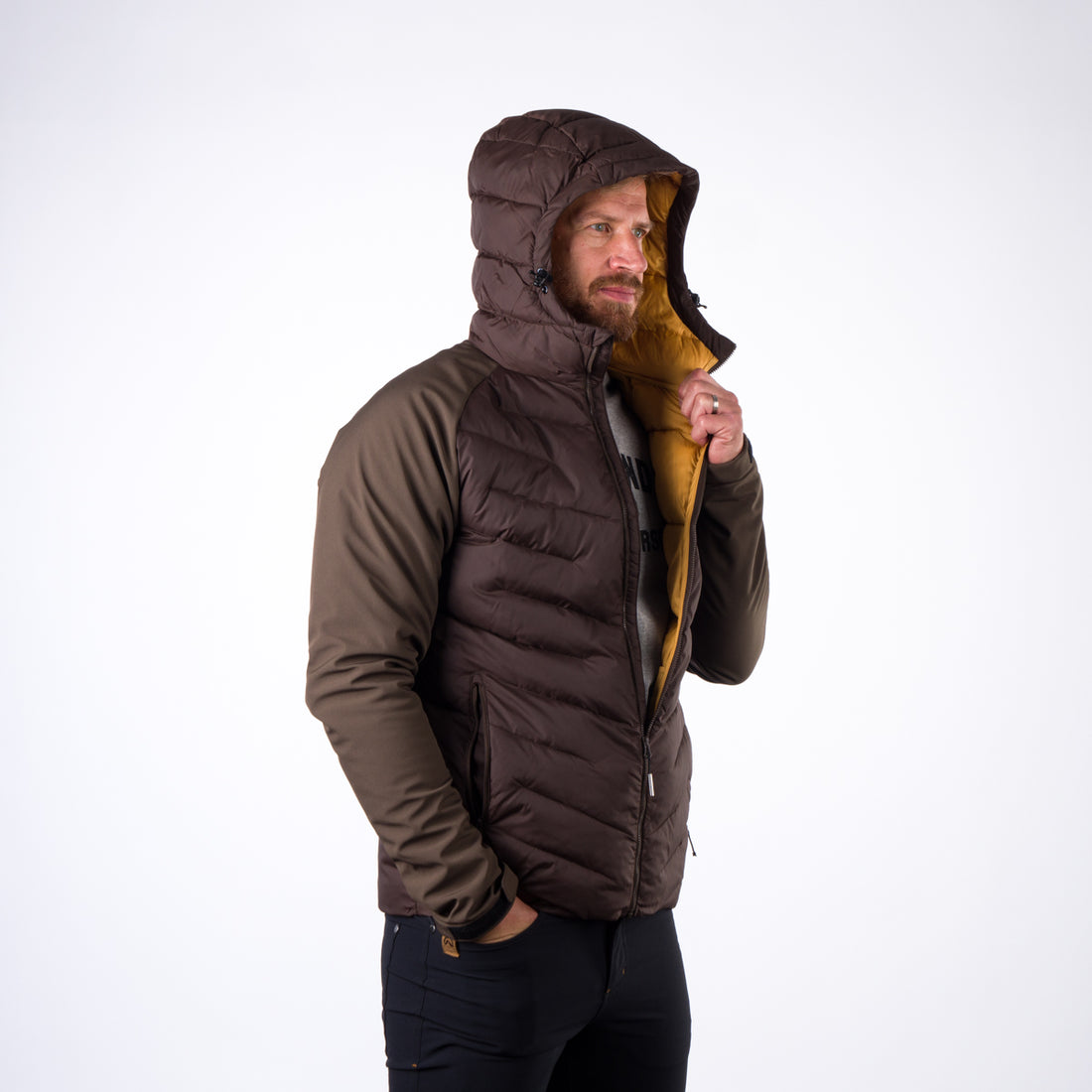 Men's insulated jacket combination with softshell NIKOLAS