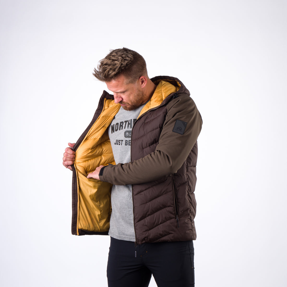 Men's insulated jacket combination with softshell NIKOLAS