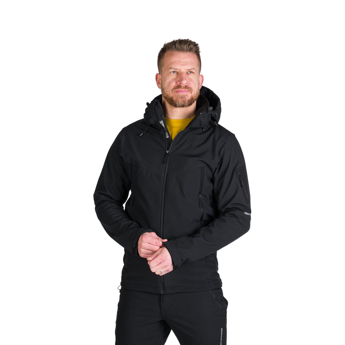 Men's outdoor softshell jacket with removable hood GIULIO