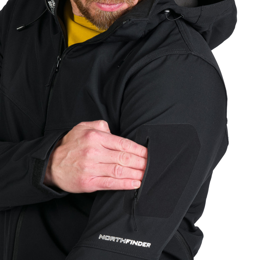 Men's outdoor softshell jacket with removable hood GIULIO
