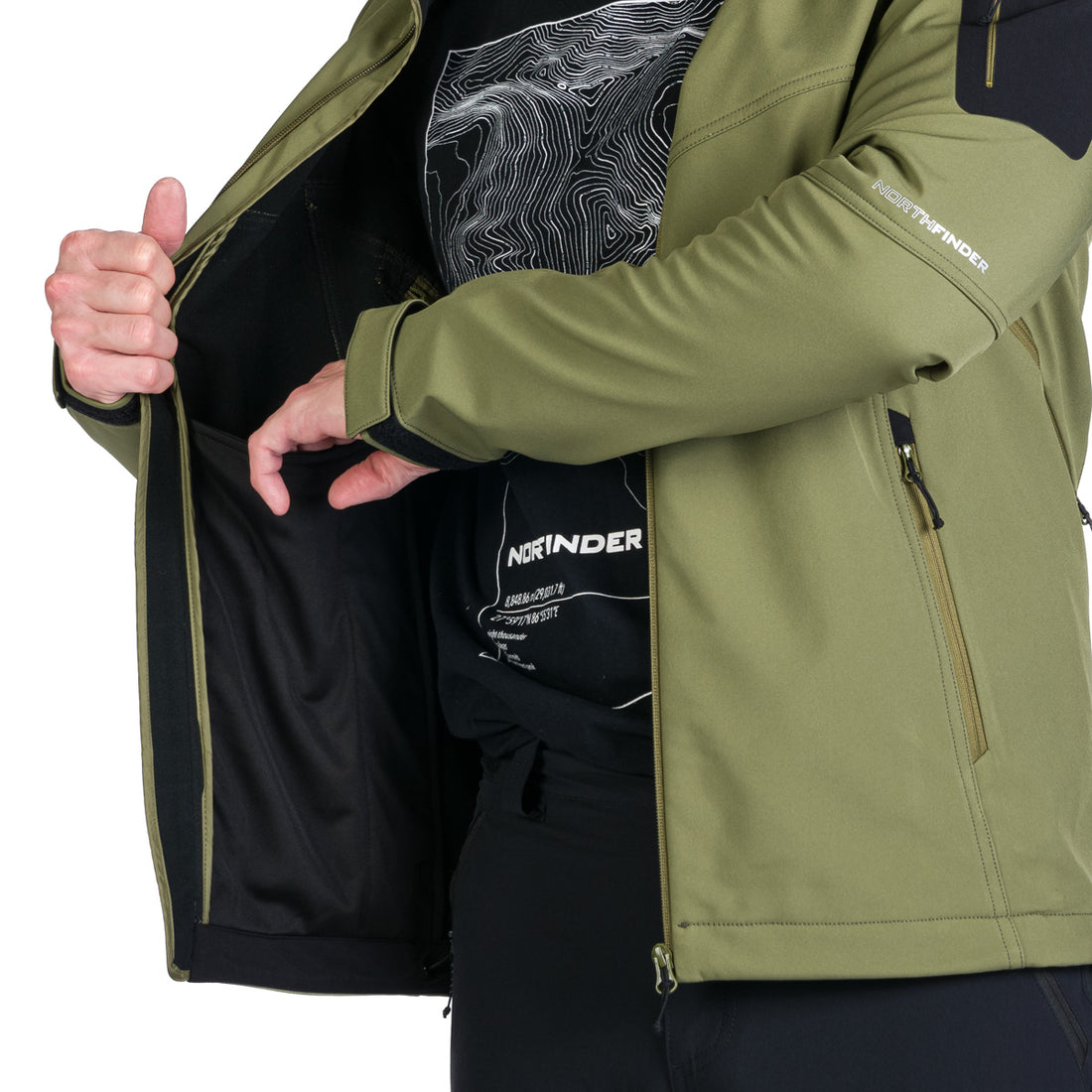 Men's outdoor softshell jacket with removable hood GIULIO