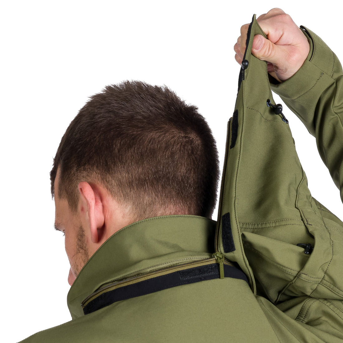 Men's outdoor softshell jacket with removable hood GIULIO