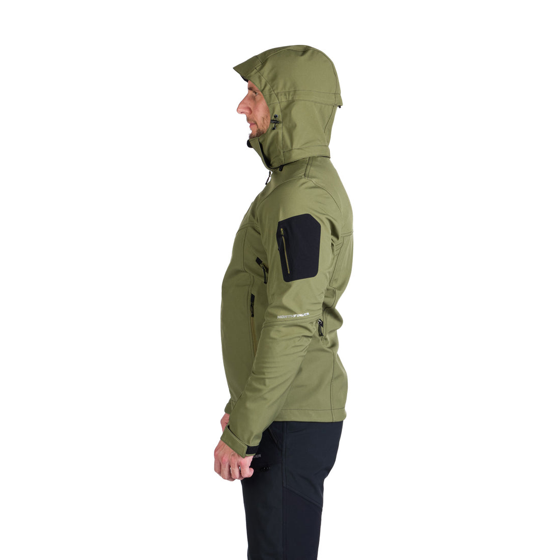 Men's outdoor softshell jacket with removable hood GIULIO