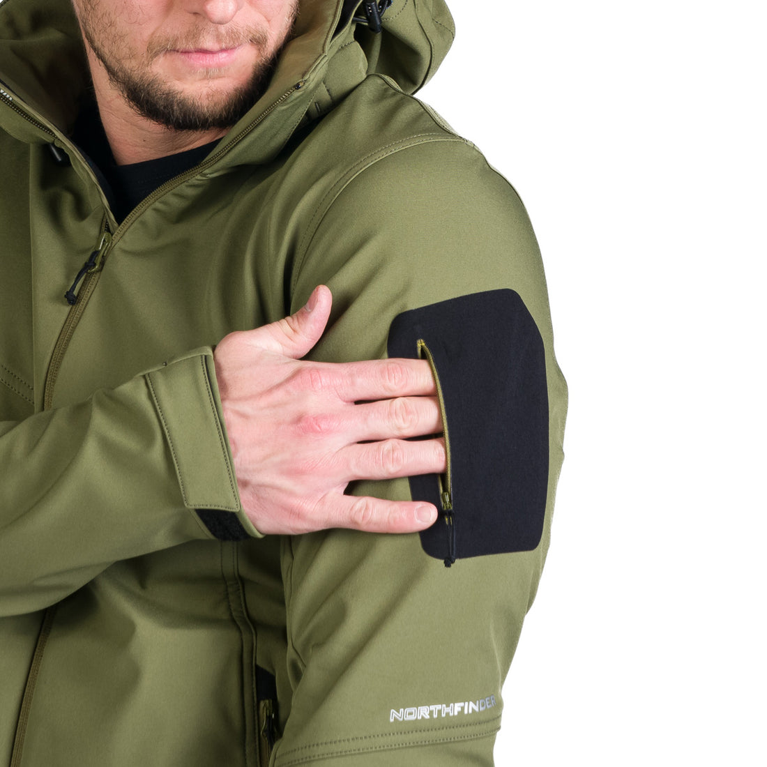 Men's outdoor softshell jacket with removable hood GIULIO