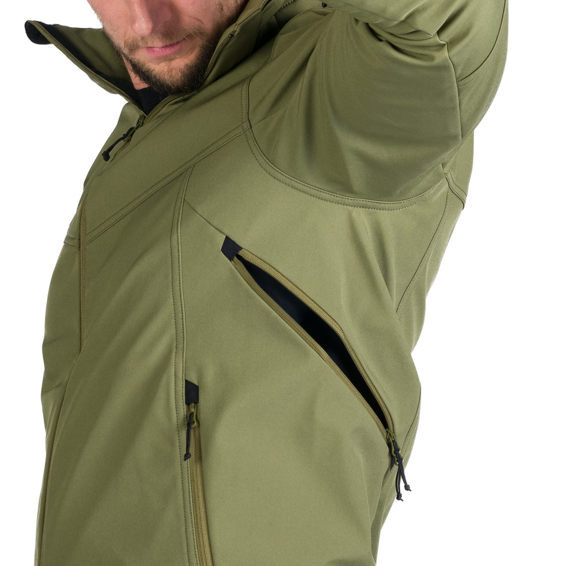 Men's outdoor softshell jacket with removable hood GIULIO