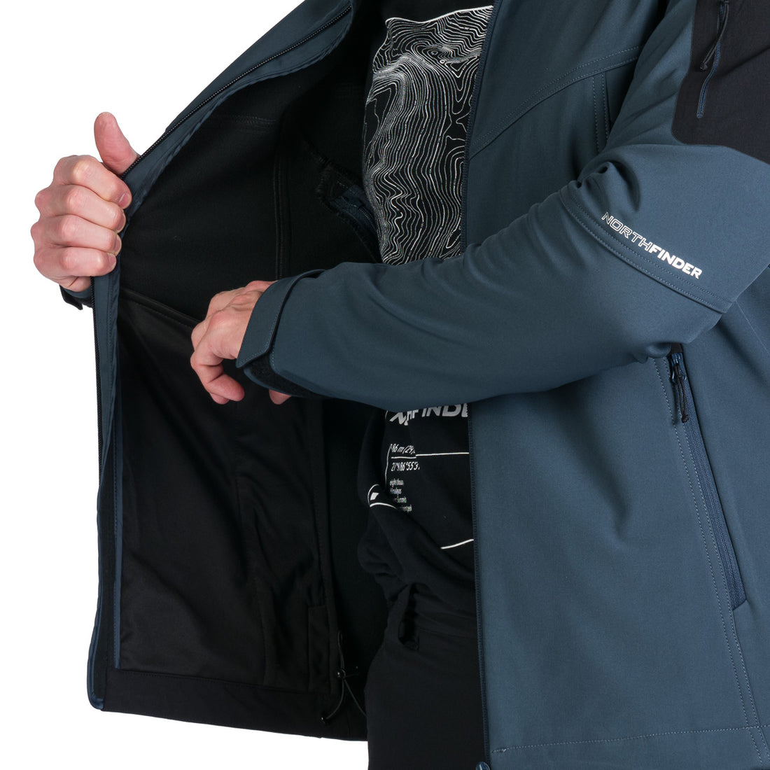 Men's outdoor softshell jacket with removable hood GIULIO