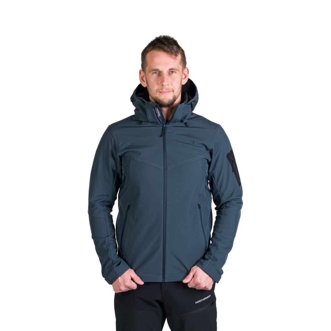 Men's outdoor softshell jacket with removable hood GIULIO