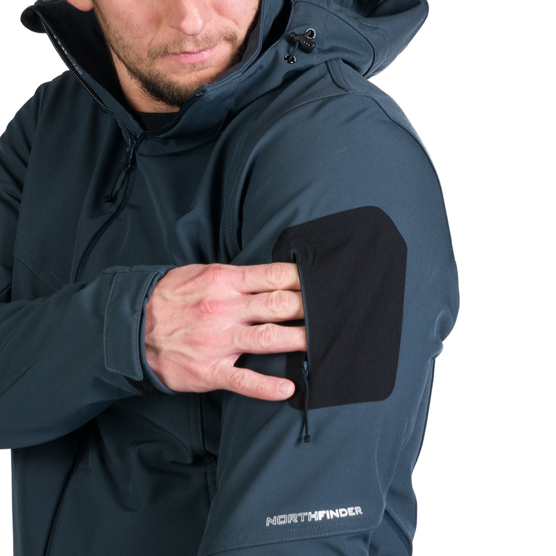 Men's outdoor softshell jacket with removable hood GIULIO
