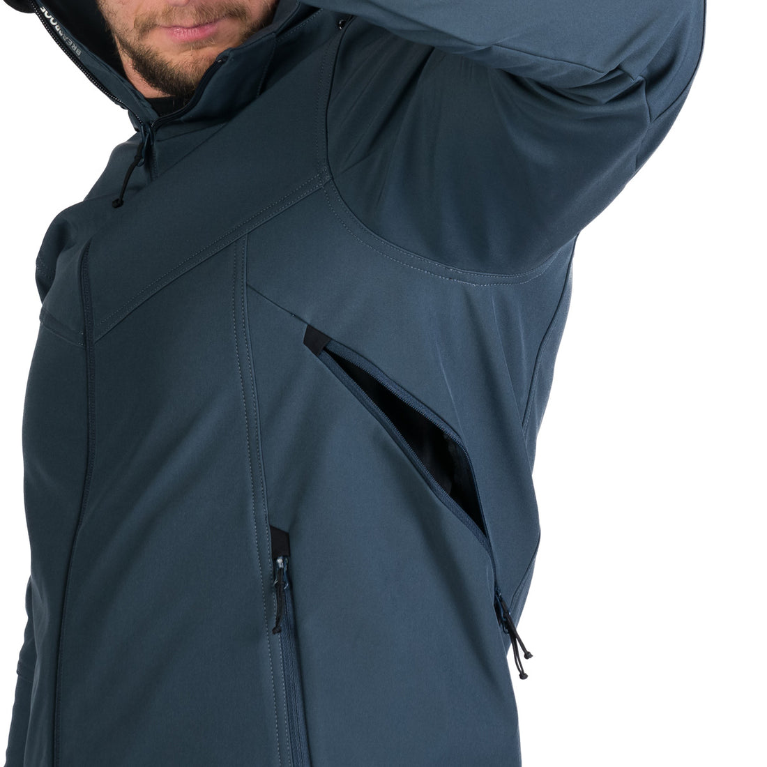 Men's outdoor softshell jacket with removable hood GIULIO