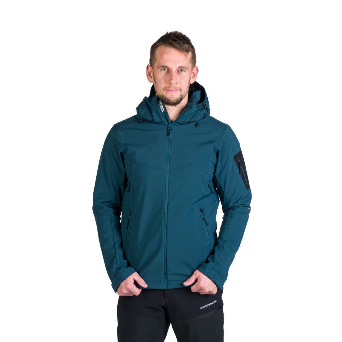 Men's outdoor softshell jacket with removable hood GIULIO