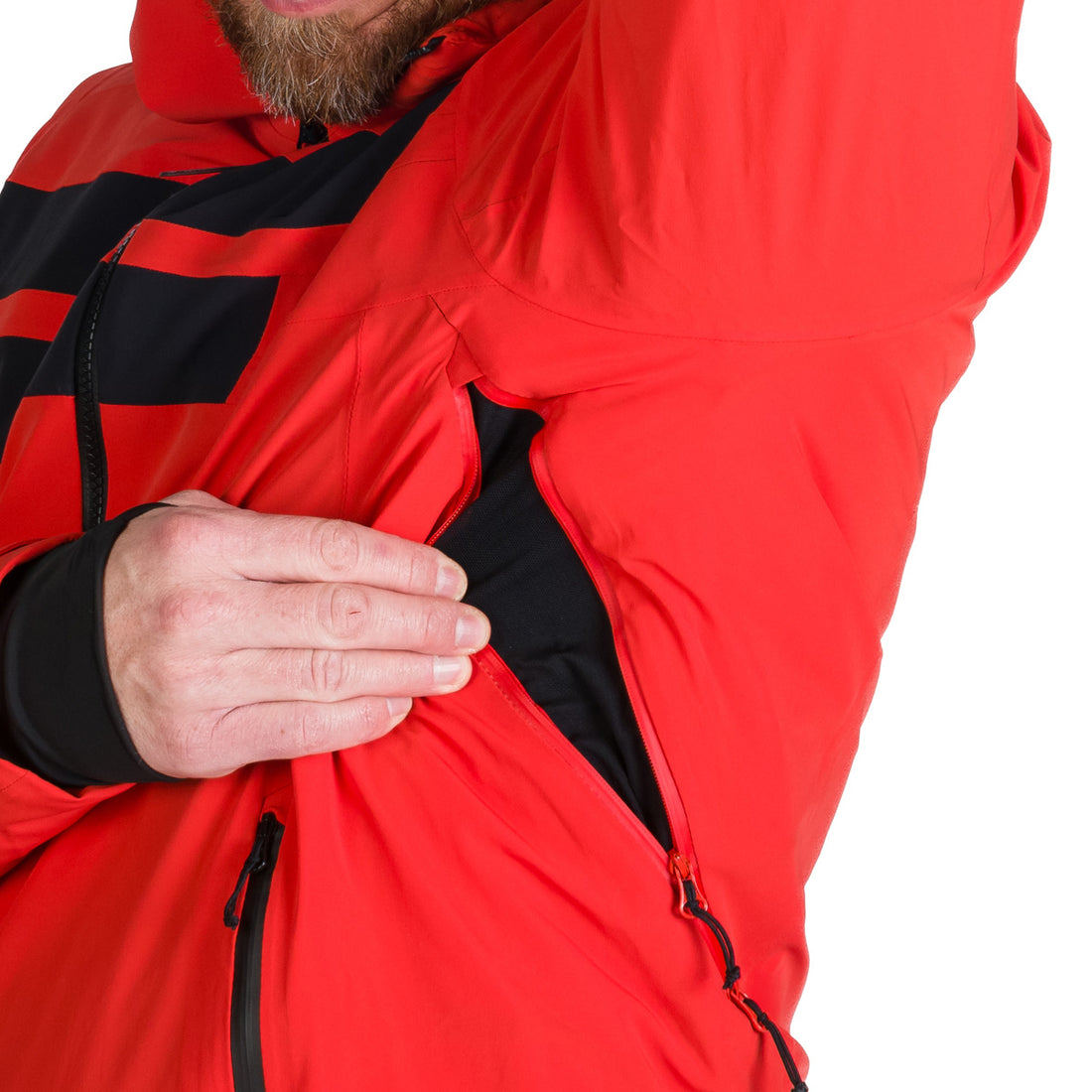 Men's technical ski jacket with full VALERIO equipment