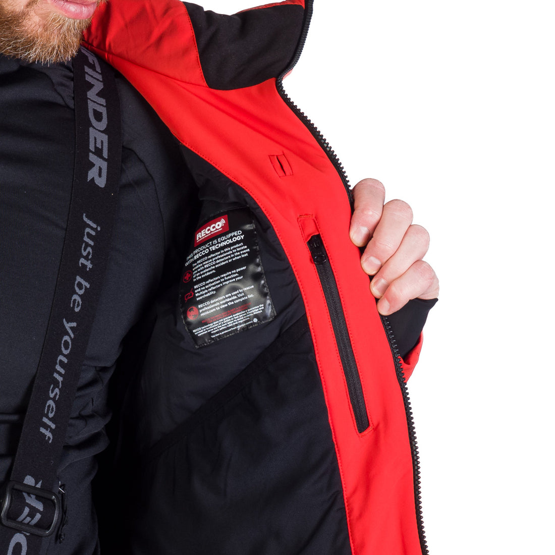 Men's technical ski jacket with full VALERIO equipment
