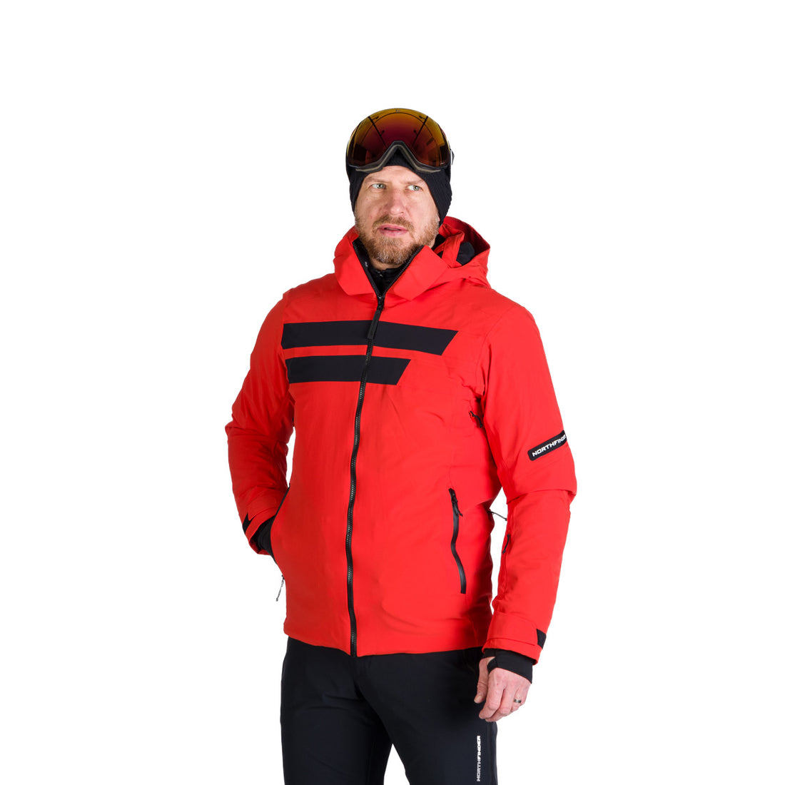 Men's technical ski jacket with full VALERIO equipment