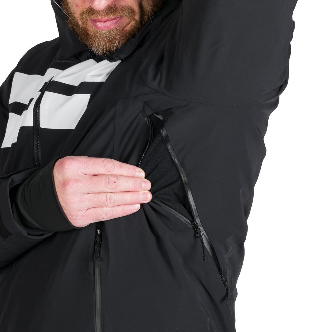 Men's technical ski jacket with full VALERIO equipment