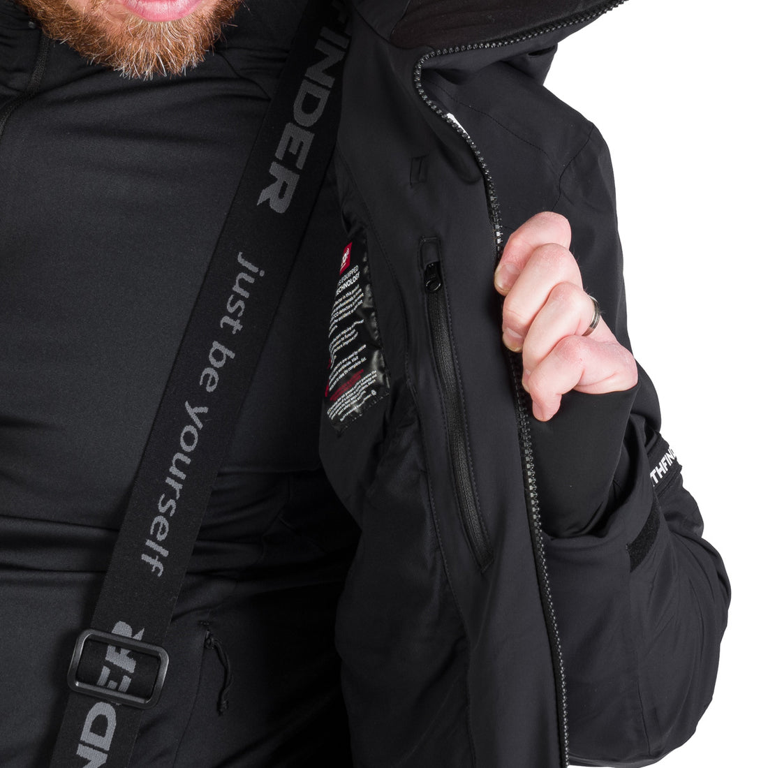 Men's technical ski jacket with full VALERIO equipment