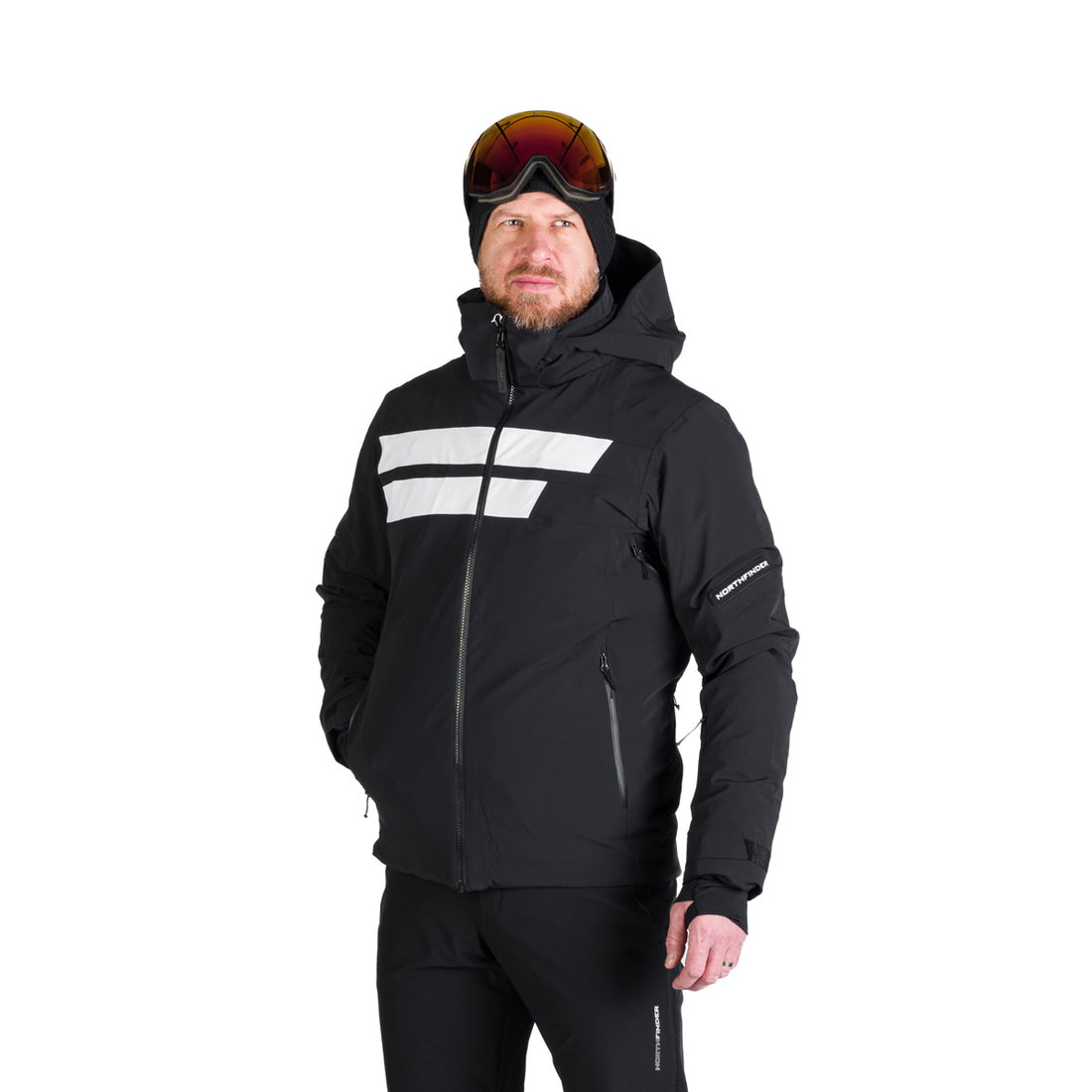 Men's technical ski jacket with full VALERIO equipment