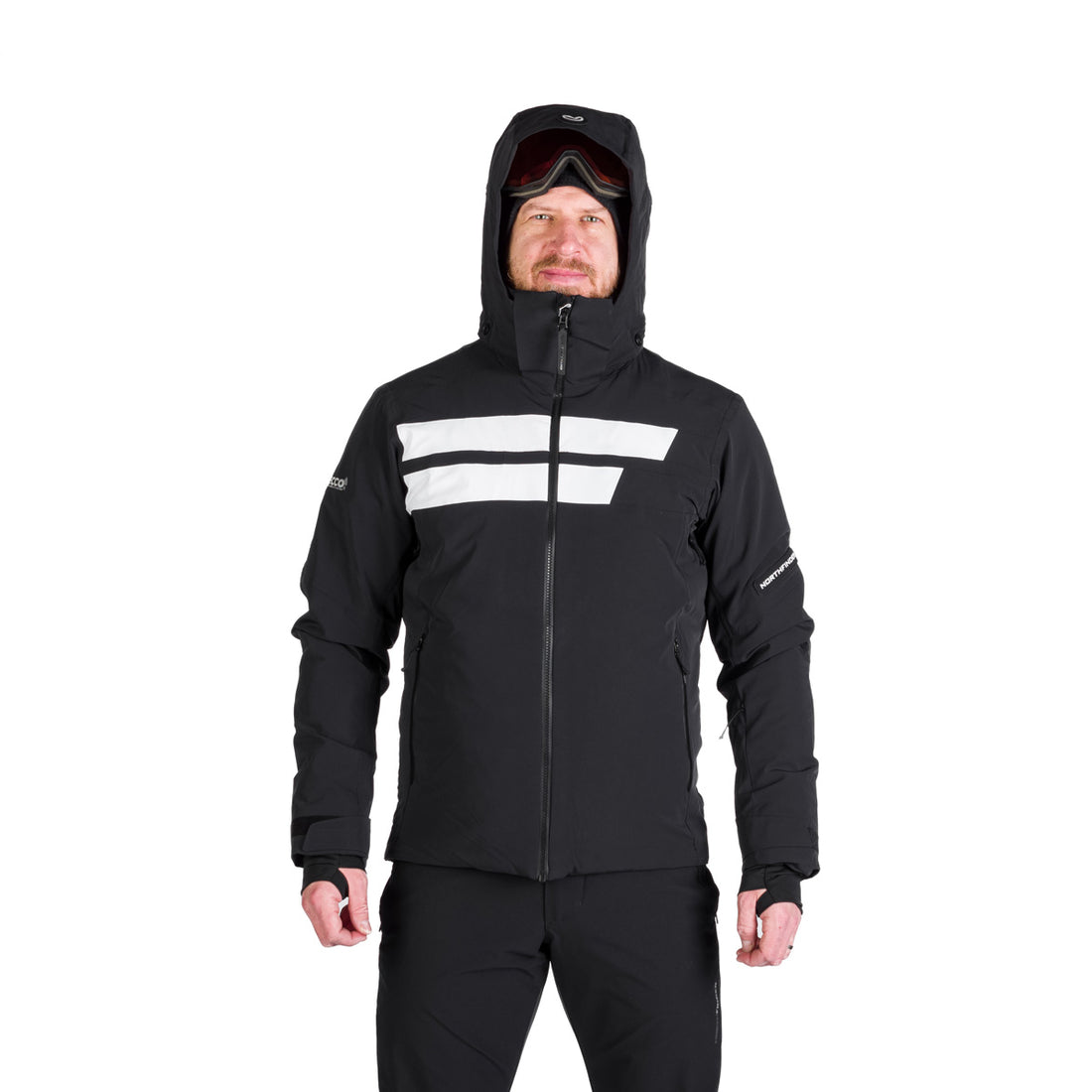 Men's technical ski jacket with full VALERIO equipment