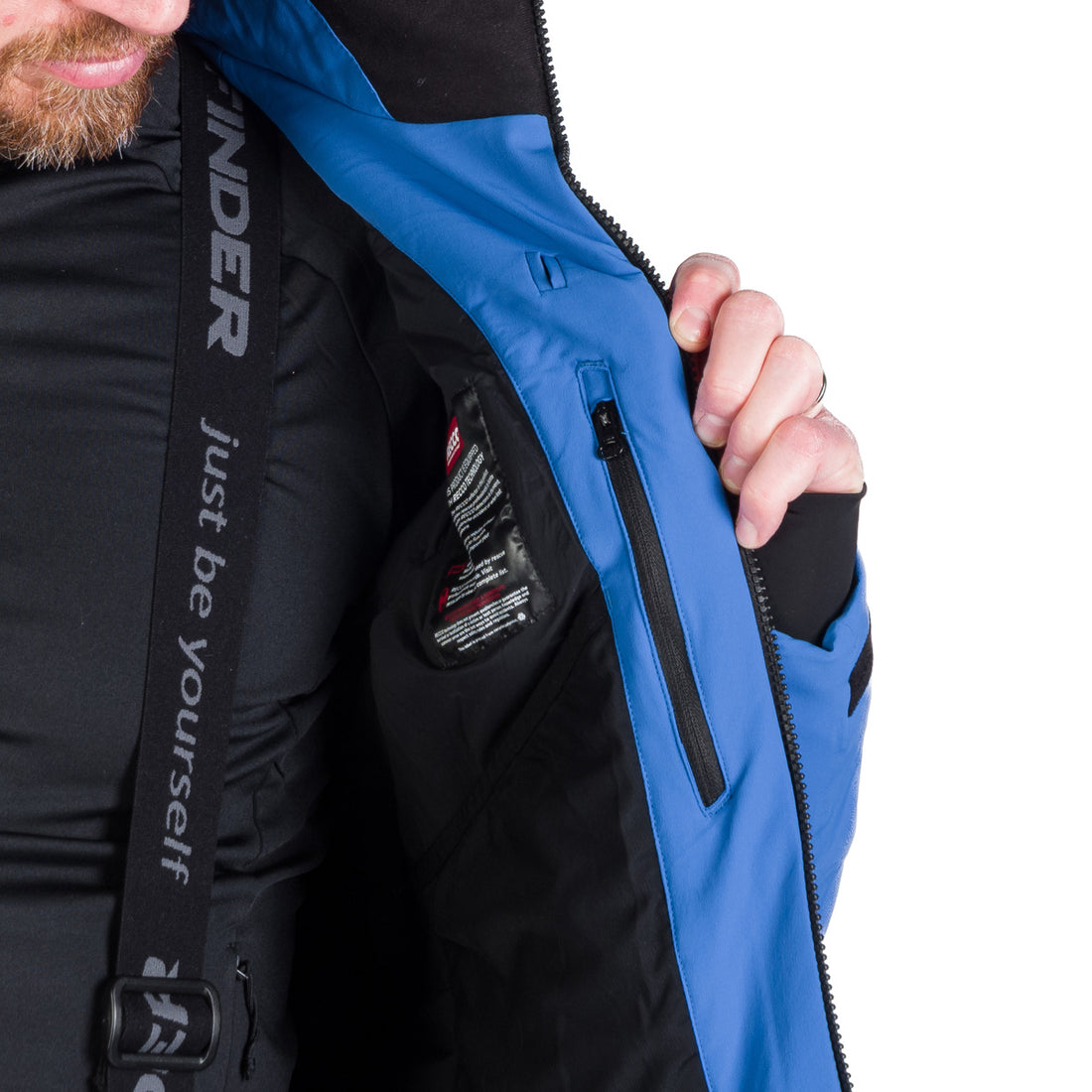 Men's technical ski jacket with full VALERIO equipment