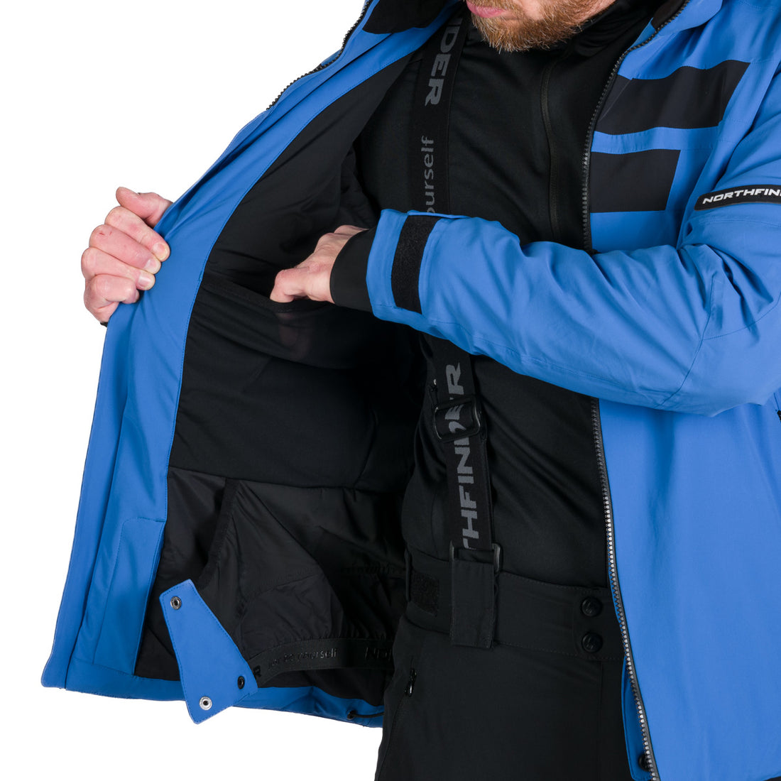 Men's technical ski jacket with full VALERIO equipment