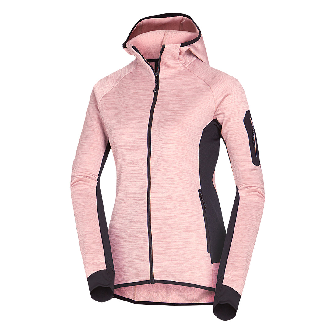  Women's fleece melange sweater with hood COLEEN