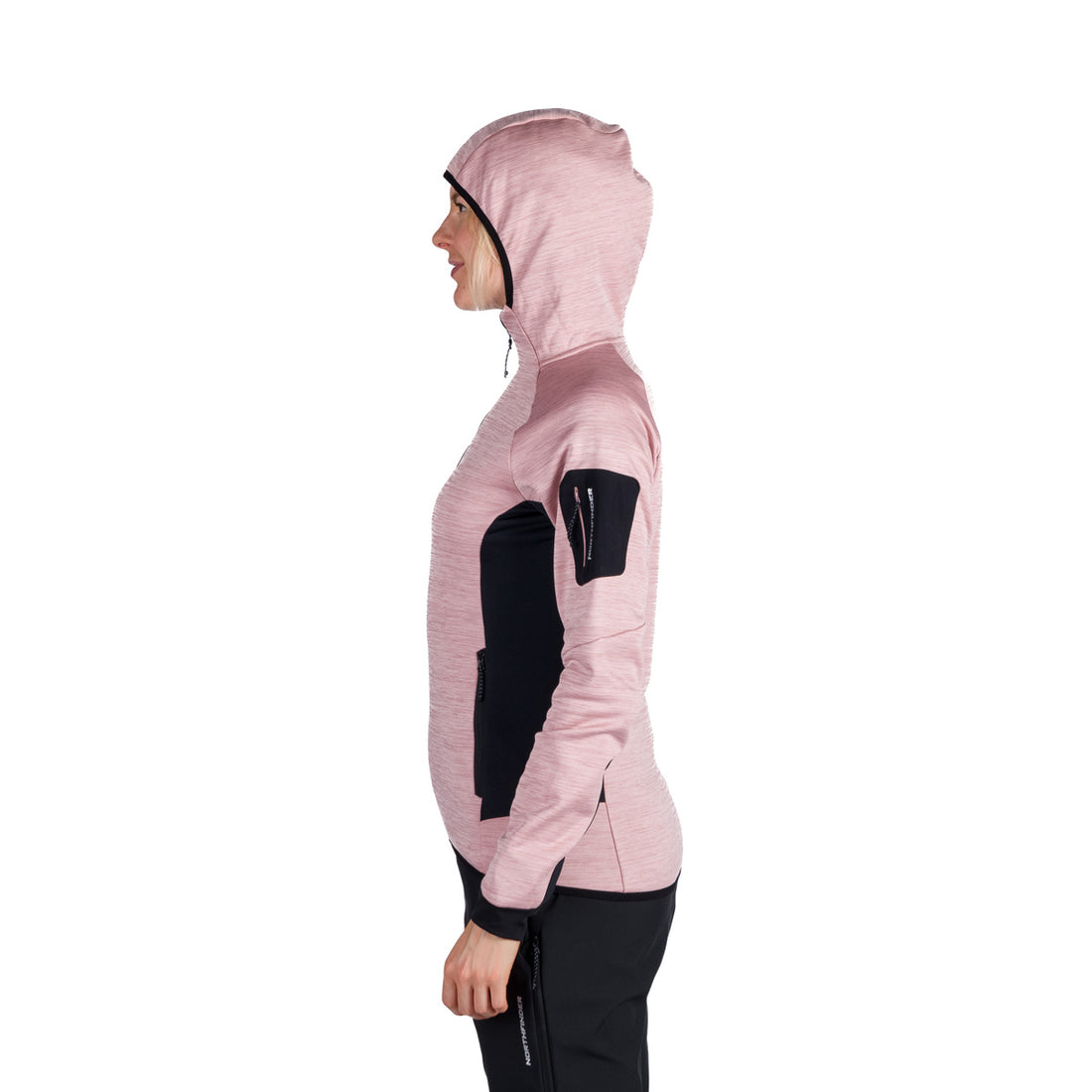  Women's fleece melange sweater with hood COLEEN