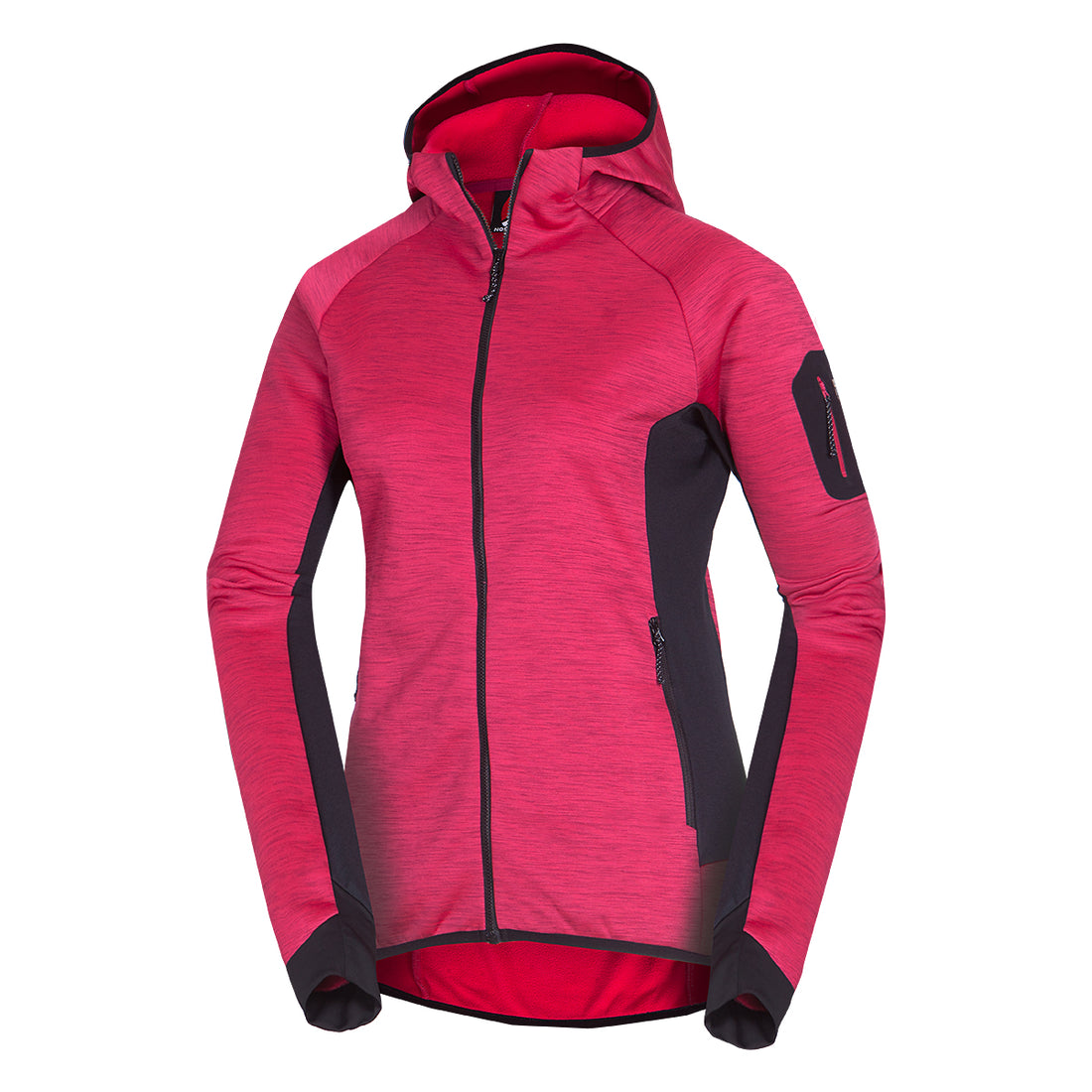  Women's fleece melange sweater with hood COLEEN