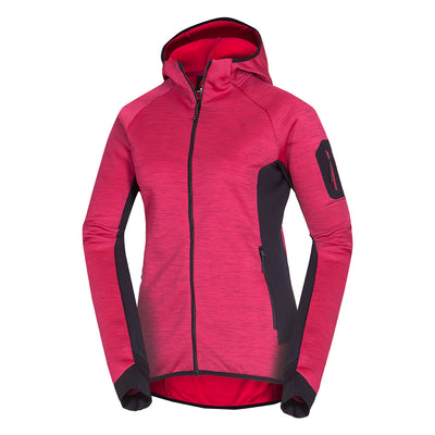  Women's fleece melange sweater with hood COLEEN