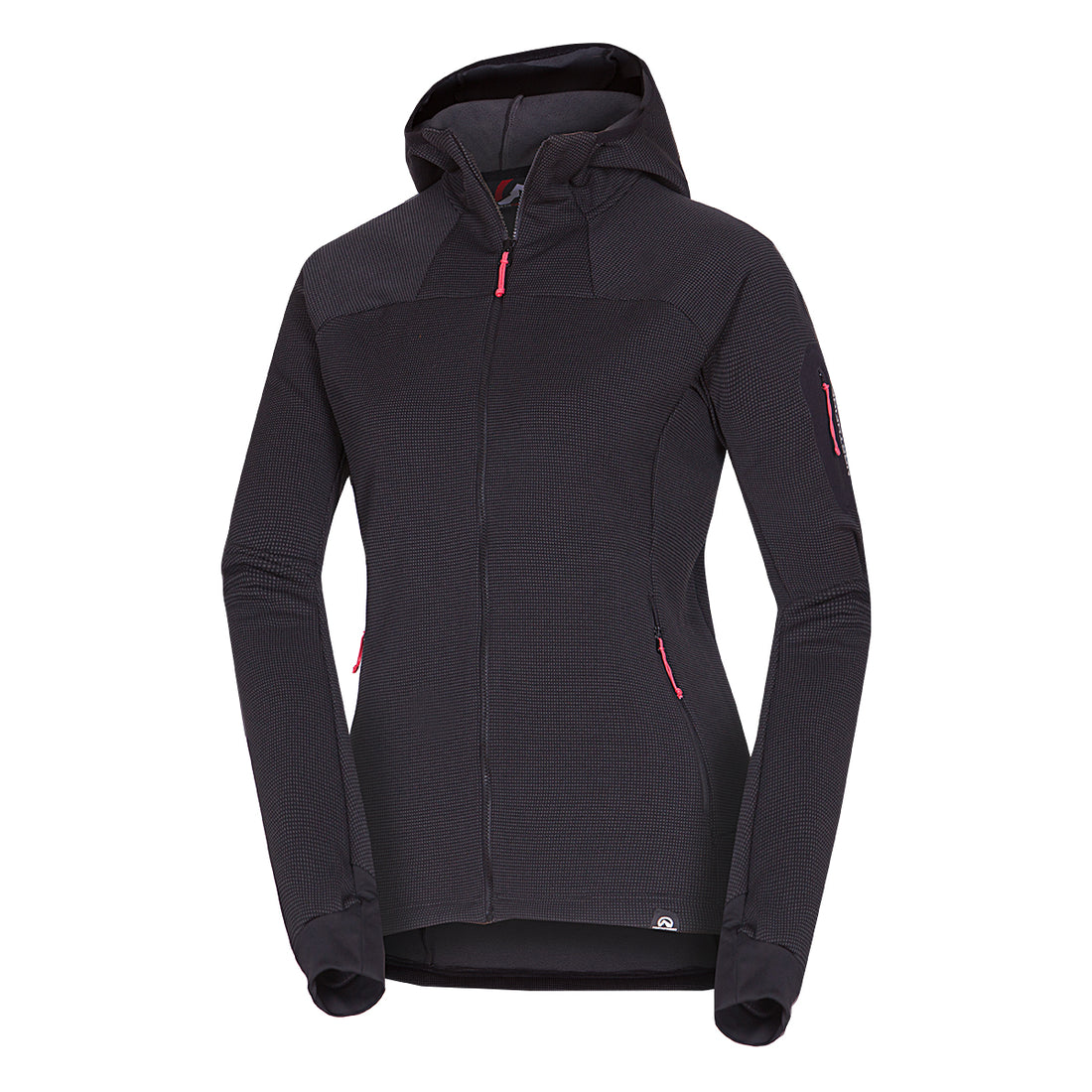  Women's fleece melange sweater with hood MARCELLA