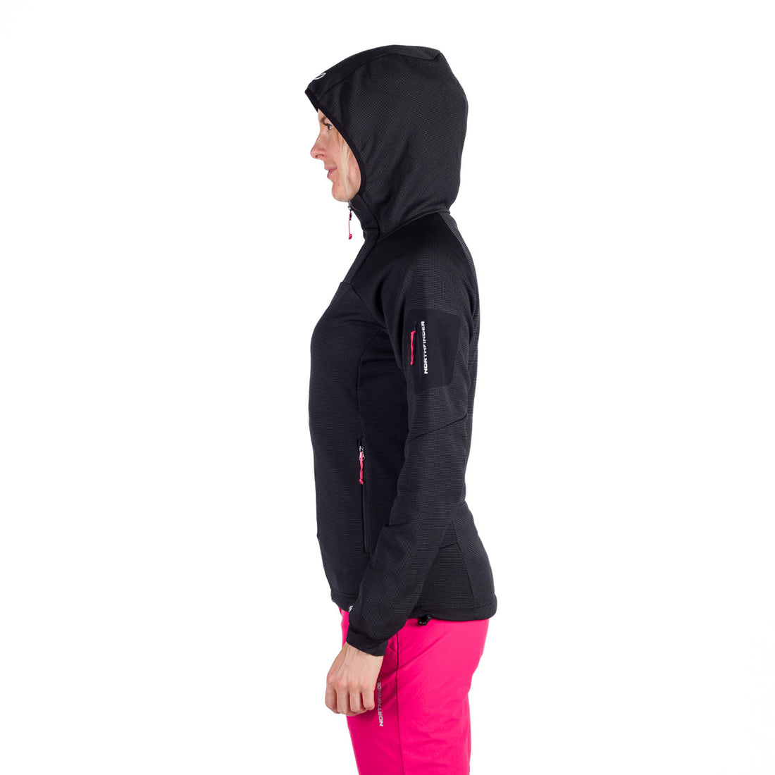  Women's fleece melange sweater with hood MARCELLA