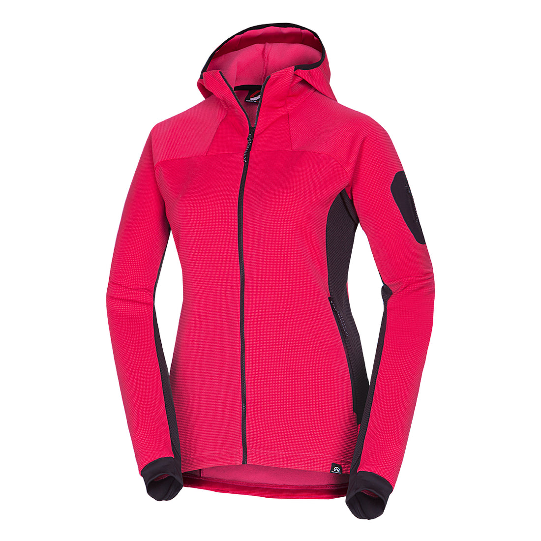  Women's fleece melange sweater with hood MARCELLA