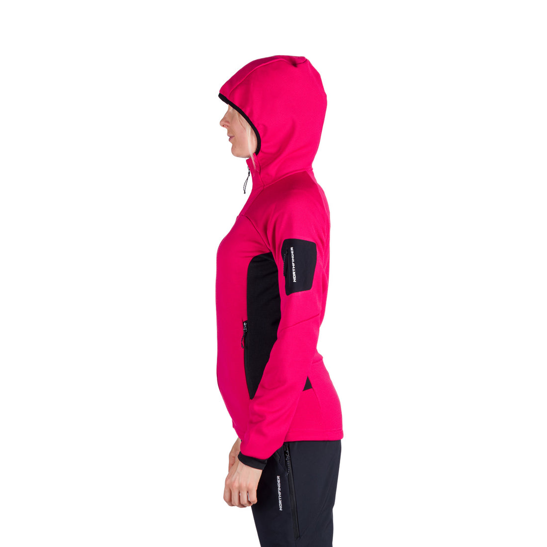  Women's fleece melange sweater with hood MARCELLA