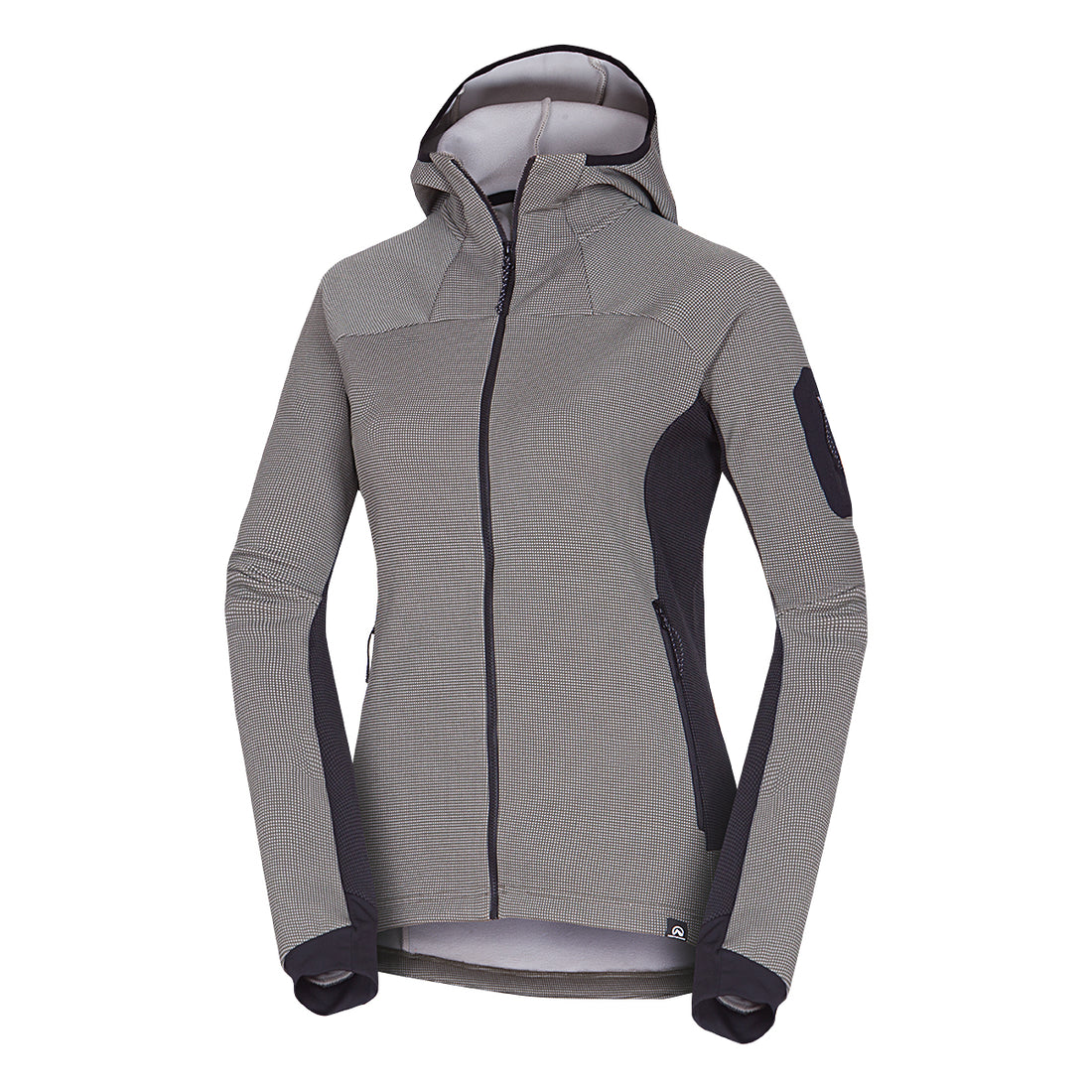  Women's fleece melange sweater with hood MARCELLA