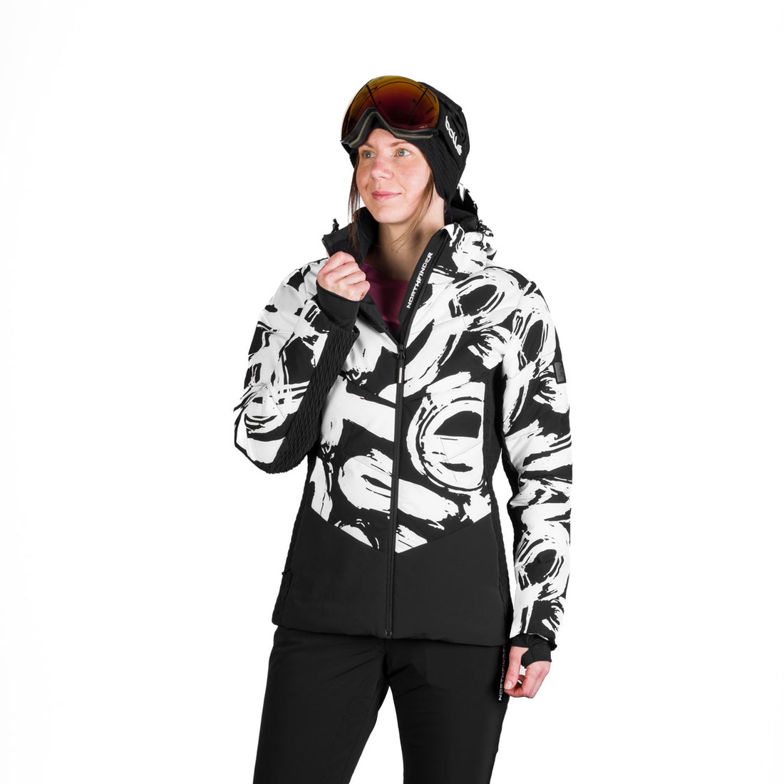 Women's fully printed insulated LIZ ski jacket