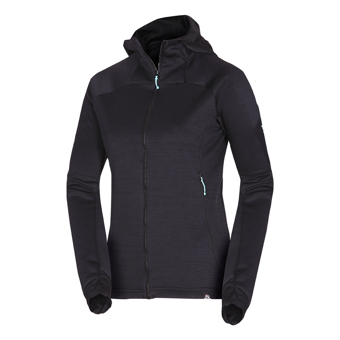 Women's hiking sweatshirt made of melange fleece with a JONI hood