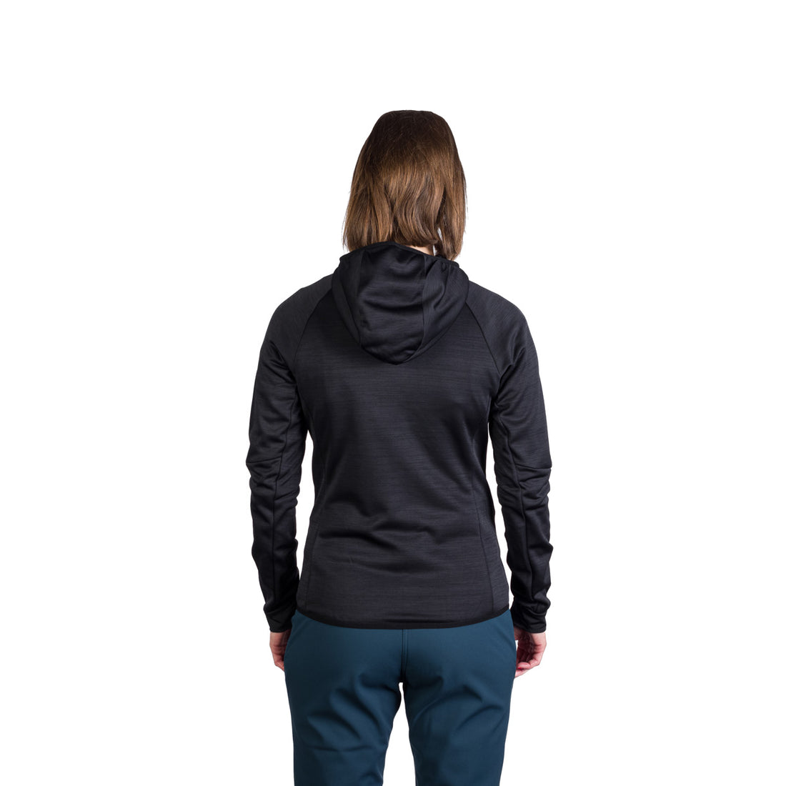 Women's hiking sweatshirt made of melange fleece with a JONI hood