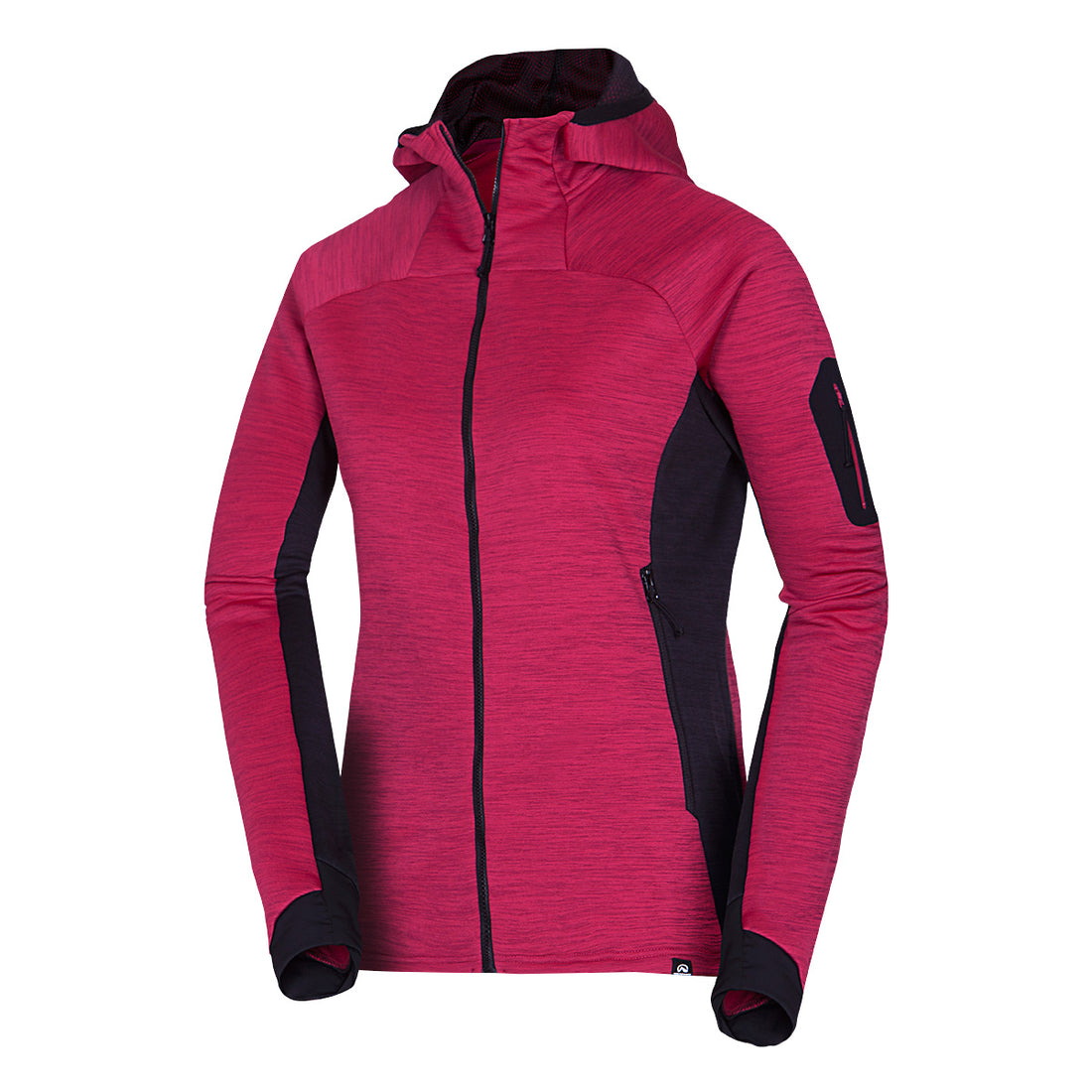 Women's hiking sweatshirt made of melange fleece with a JONI hood