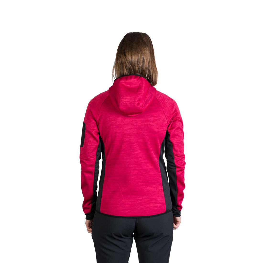 Women's hiking sweatshirt made of melange fleece with a JONI hood