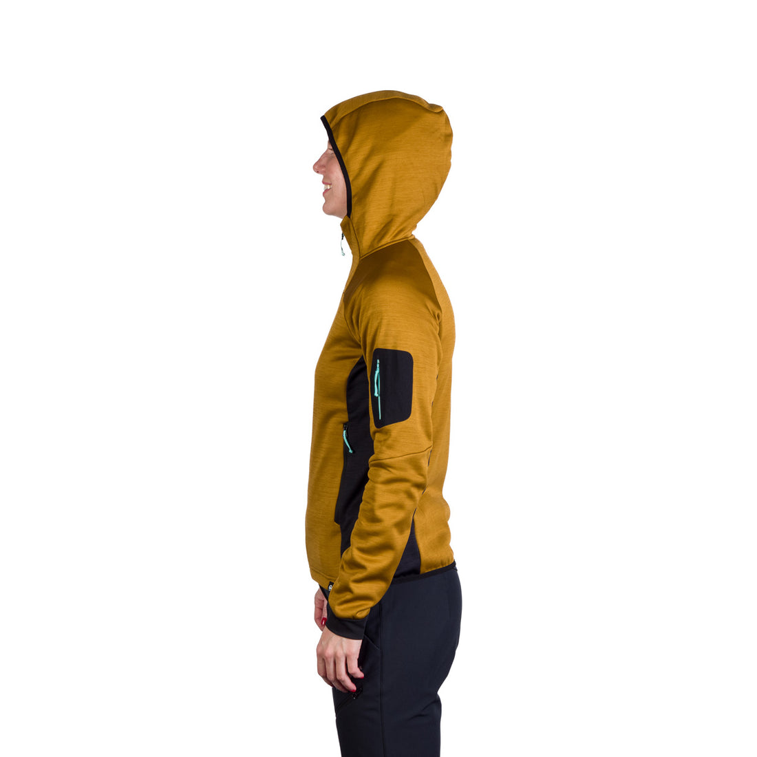 Women's hiking sweatshirt made of melange fleece with a JONI hood