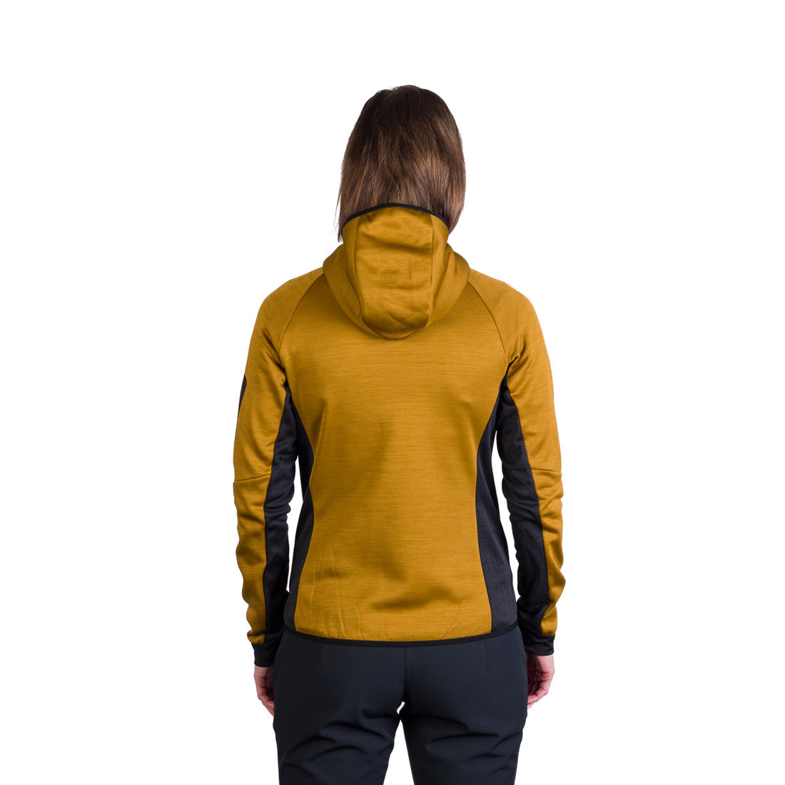 Women's hiking sweatshirt made of melange fleece with a JONI hood
