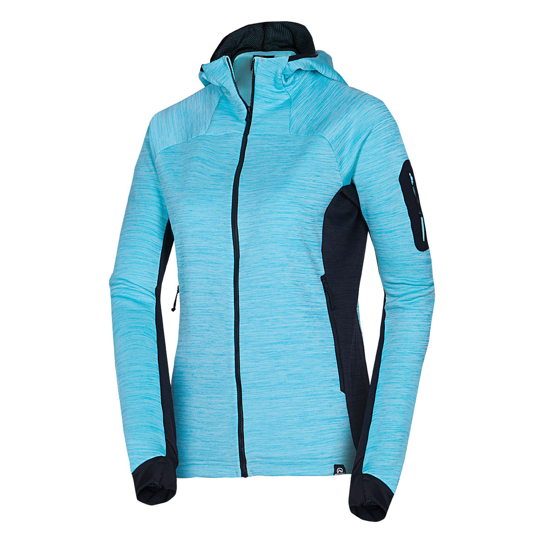 Women's hiking sweatshirt made of melange fleece with a JONI hood