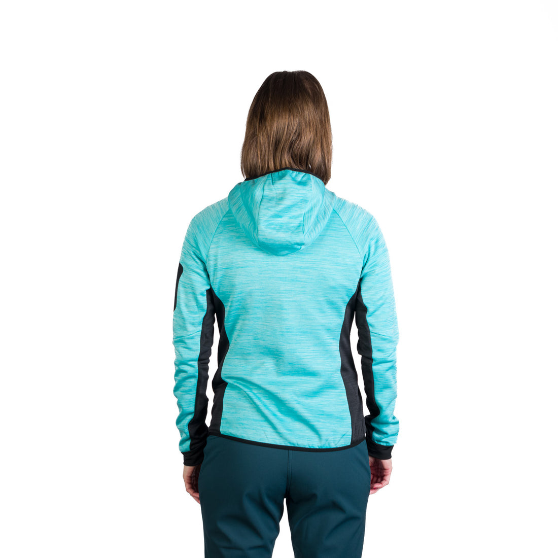 Women's hiking sweatshirt made of melange fleece with a JONI hood