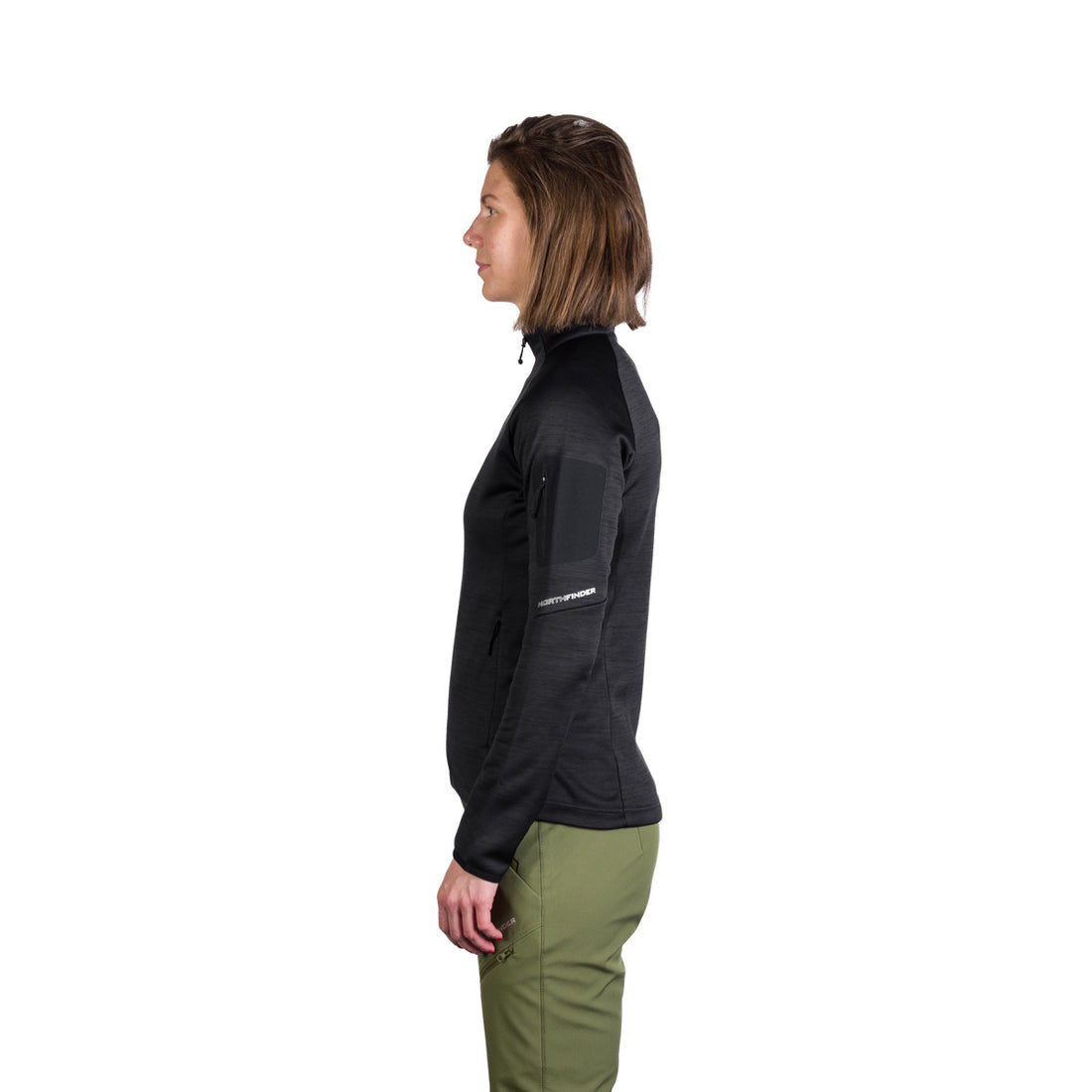 Women's hiking sweatshirt made of melange TAMARA fleece