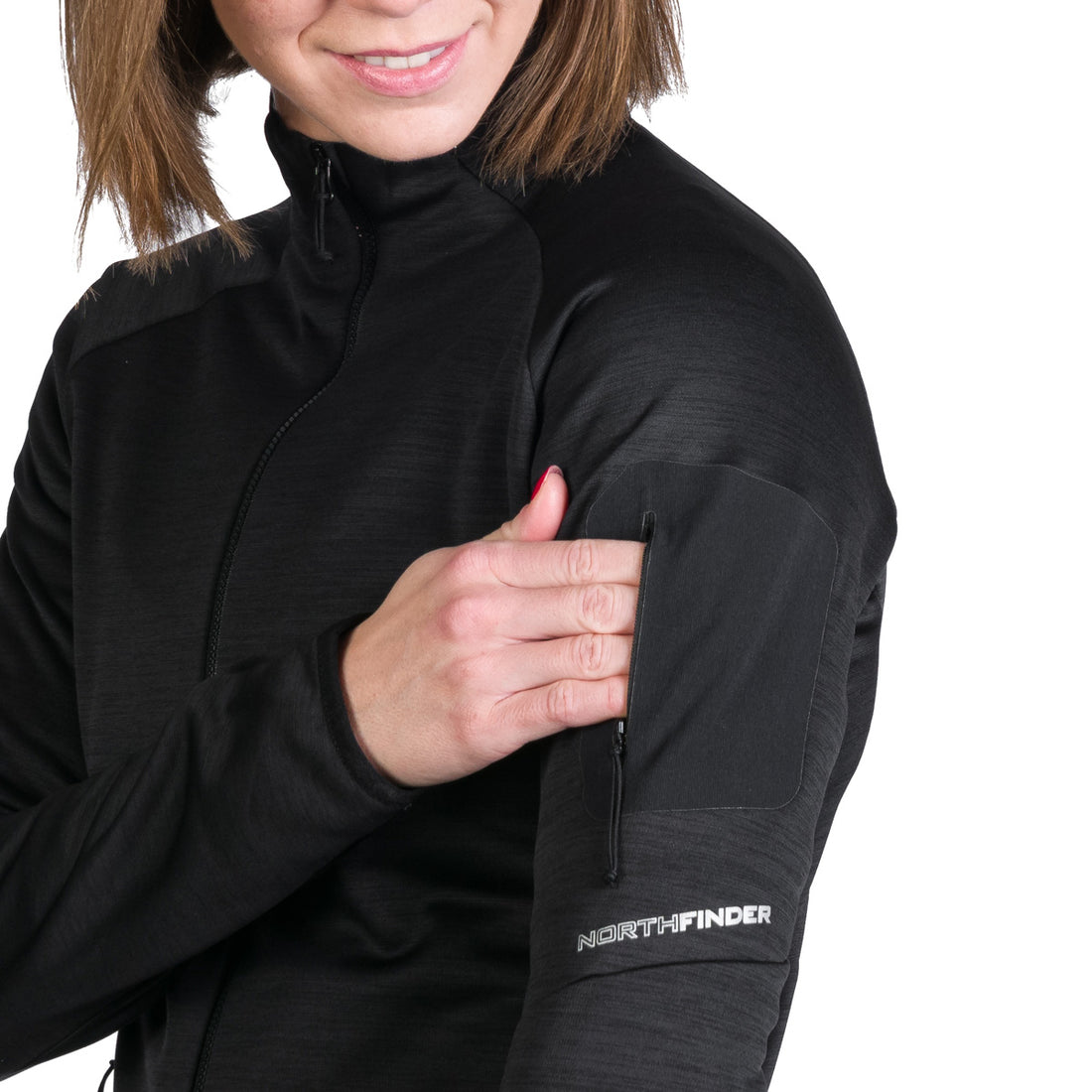 Women's hiking sweatshirt made of melange TAMARA fleece