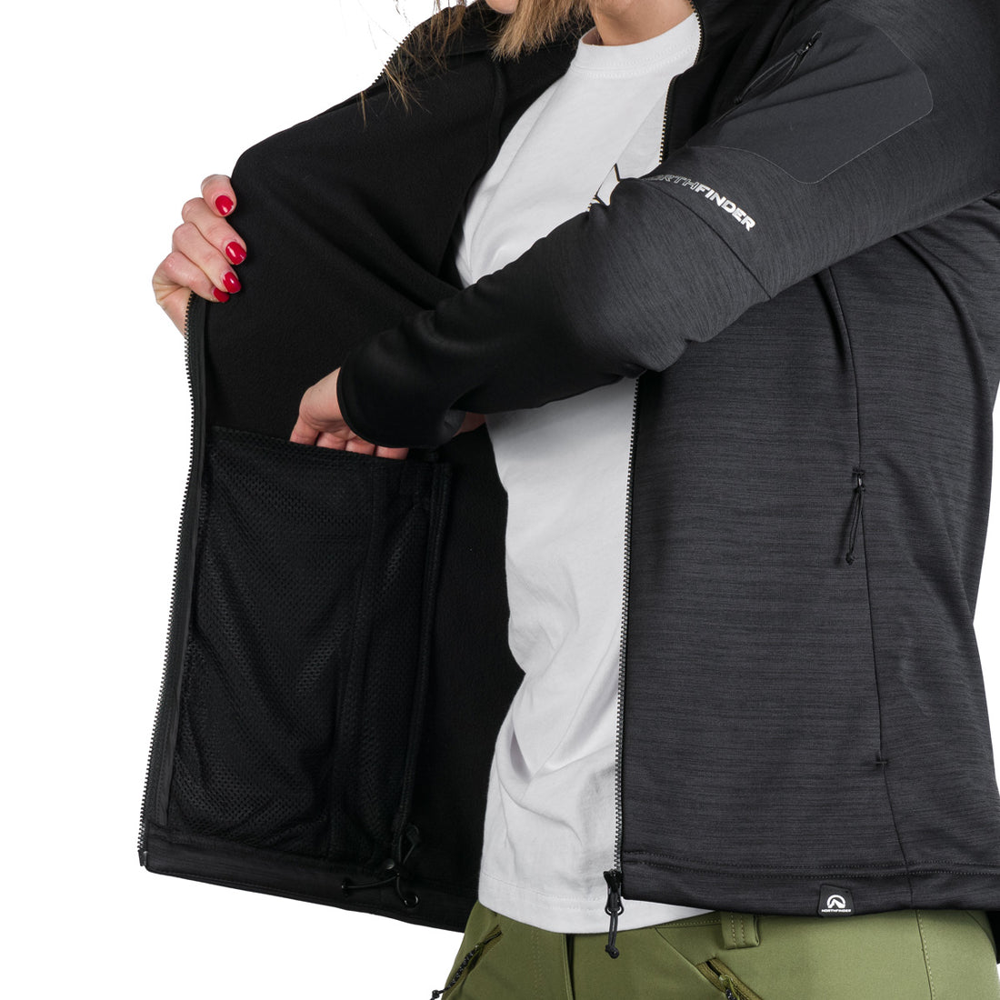 Women's hiking sweatshirt made of melange TAMARA fleece
