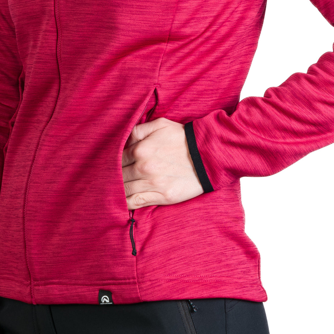 Women's hiking sweatshirt made of melange TAMARA fleece