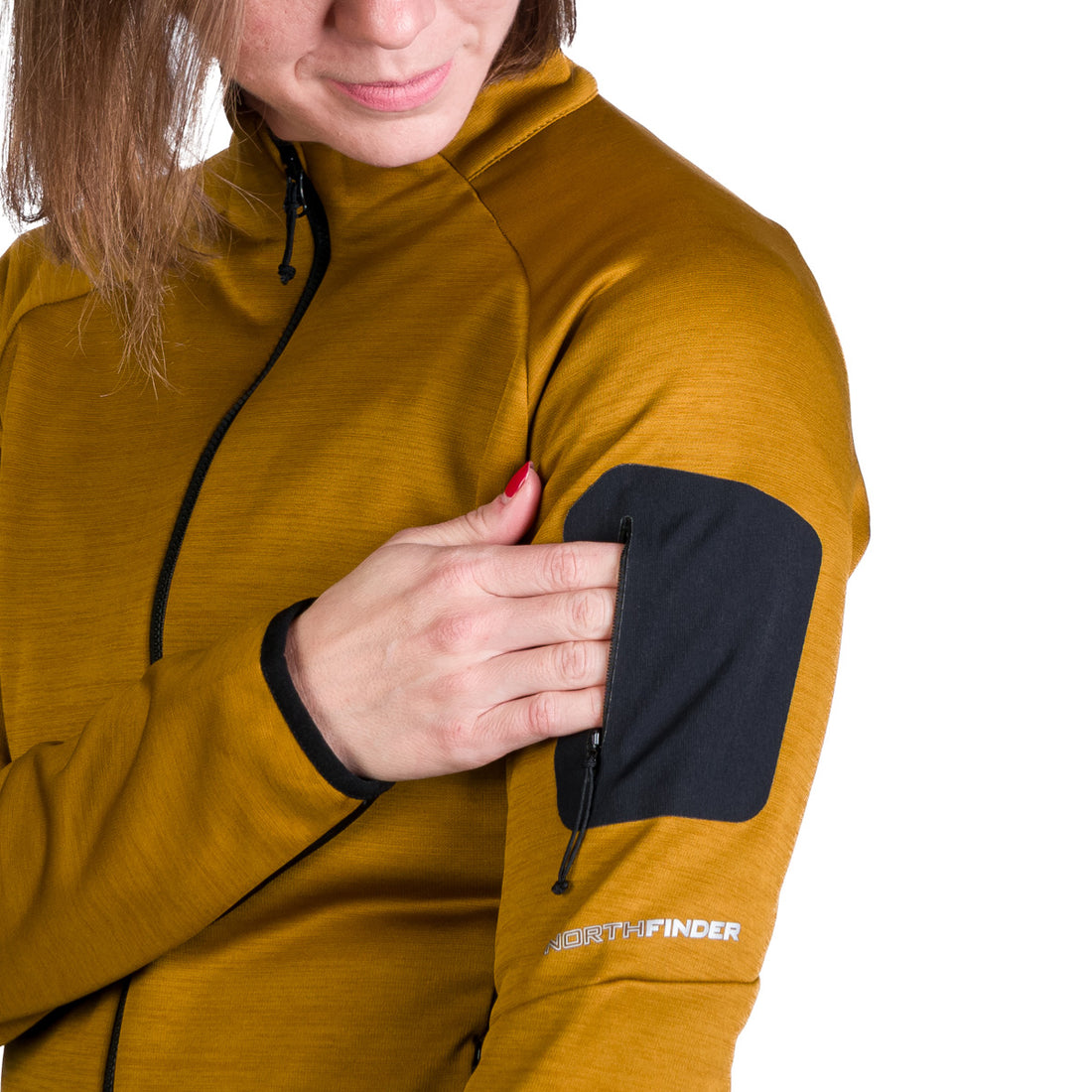 Women's hiking sweatshirt made of melange TAMARA fleece