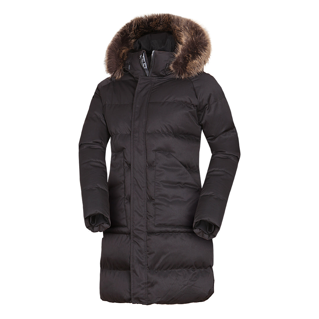 Women's insulated long jacket with fur JODY