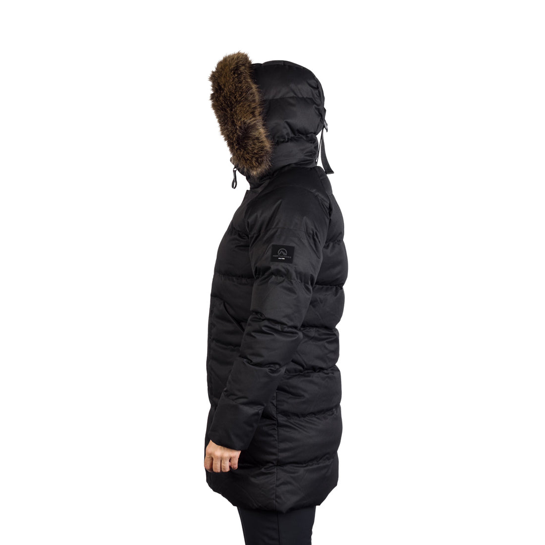 Women's insulated long jacket with fur JODY