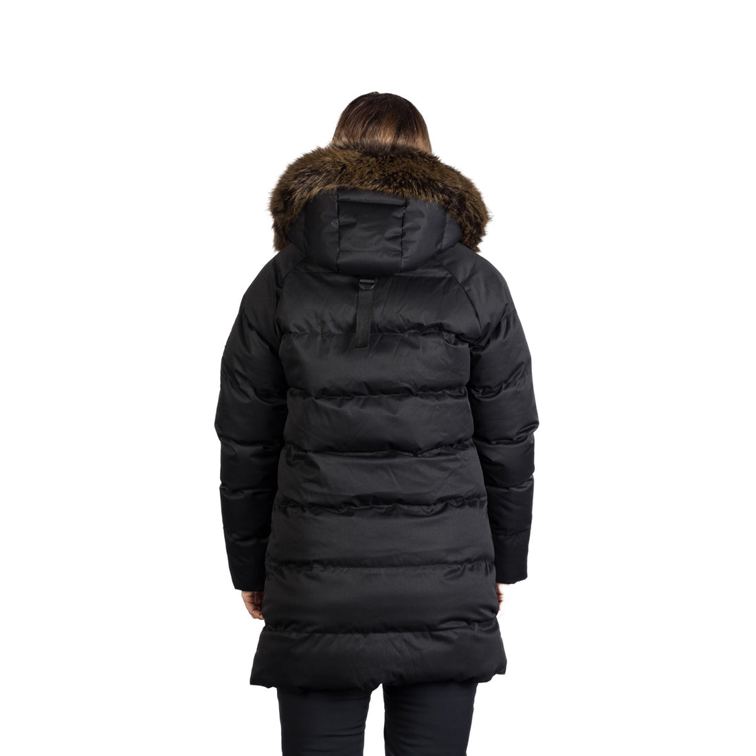 Women's insulated long jacket with fur JODY
