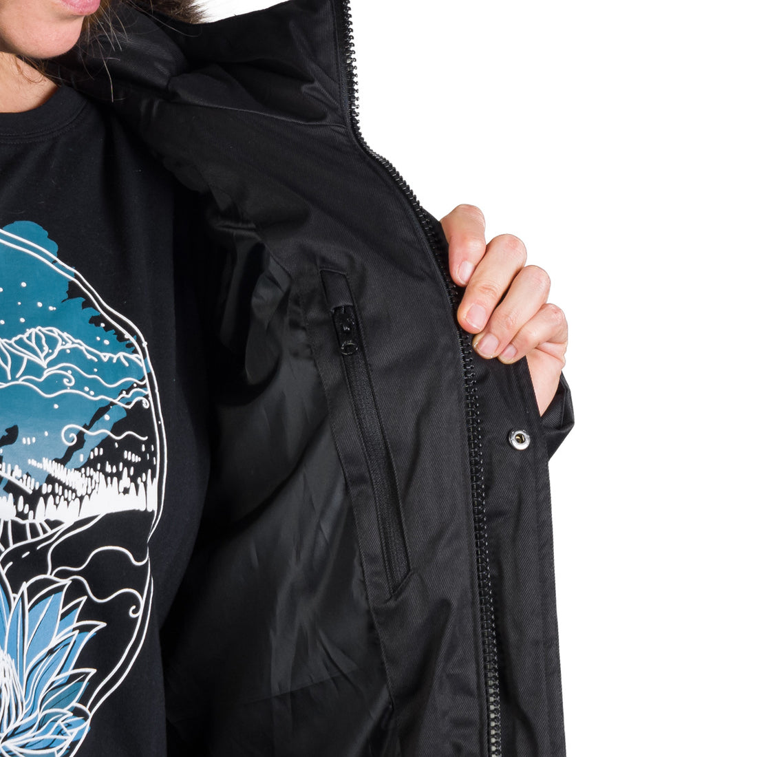 Women's insulated long jacket with fur JODY